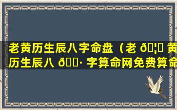 老黄历生辰八字命盘（老 🦟 黄历生辰八 🌷 字算命网免费算命）